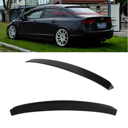 Rear Roof Window Visor Spoiler Fits 06-15 Honda Civic Sedan ABS Plastic Black 