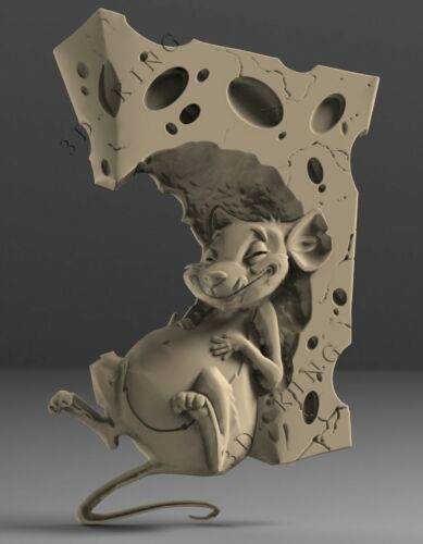 3D STL Model # THE MOUSE RAT 2 # for CNC Aspire Artcam Carving Engraver ASPIRE