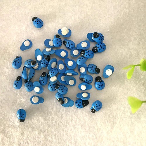 100Pcs Mixed Mini Ladybird Multi-Color Wooden Ladybugs Micro Landscape Decor PRO