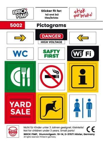 Pictogramme ❤️ STICKER fit for LEGO® tiles ❤️ Pictograms brick plates 5002