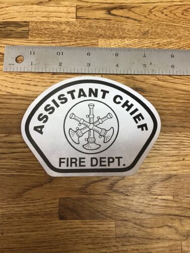 Rescue Helmet Shield Decal B-7 Assistant Chief Silver/ Black 3M  Firefighter 
