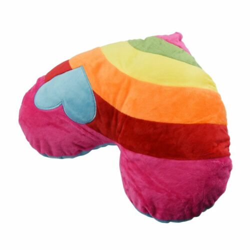 Lovely Soft Stuffed Plush Cushion Nap Rainbow Love Heart Pillow Toys Heart N9J1