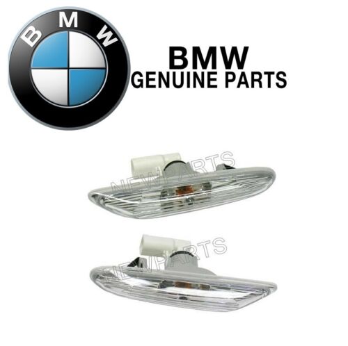 For BMW E90 E92 Pair Set of 2 Front Additional Side Lights w/ White Lens Genuine
