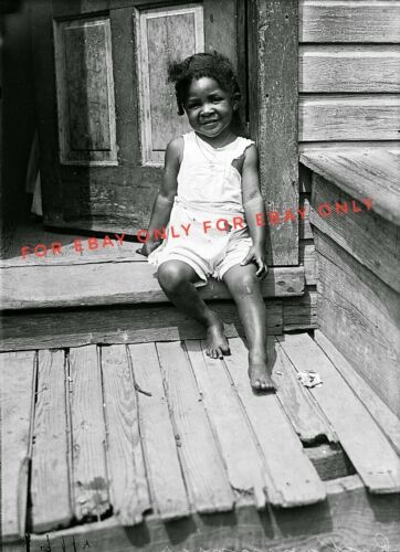 Vintage Old 1930s Photo Reprint of African American Black Girl in Depression Era 