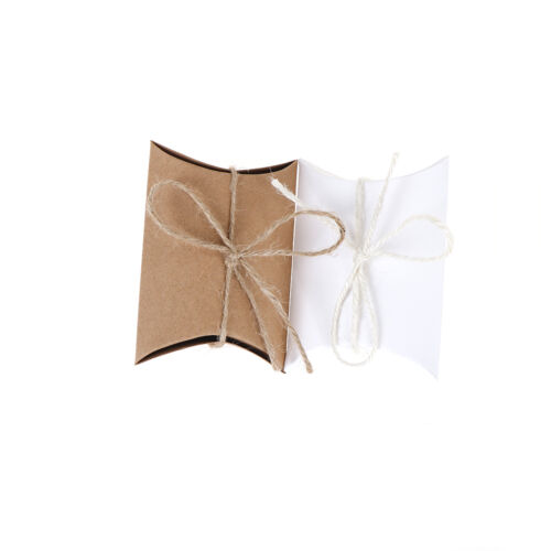 50X Kraft Paper Candy Box Packing Wedding Party Favour Birthday Pillow ShapeHBJ