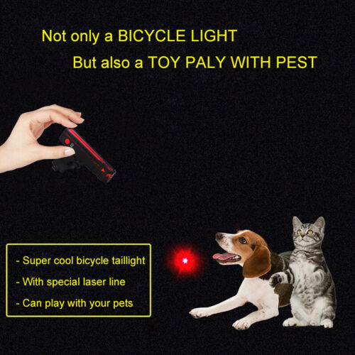 Bicycle Laser Rear Light Night Cycling Safety Warning Bike USB Rechargeable Lamp