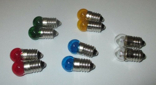 Colour after Selection 10 X /"NEW/" Replacement Lamps 11mm BALL-COLOUR E10-3,5V