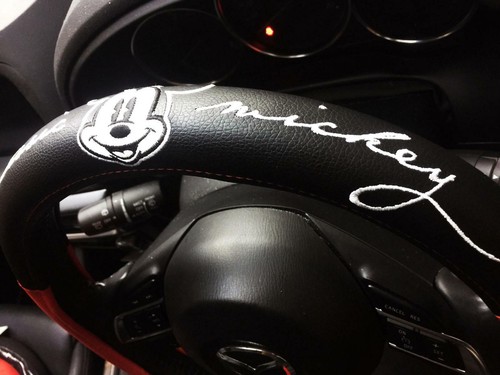 Disney Mickey Mouse Doll Toys Car Accessories Steering Wheel Cover Seat Cover