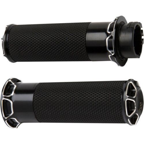 Arlen Ness  Beveled Grips for 2008-2017 Harley Throttle-by-Wire Black 
