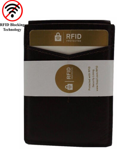 RFID Fossil Money Clipper Wallet CARTER MAG Dark Brown Magnetic Card Case TAG$45