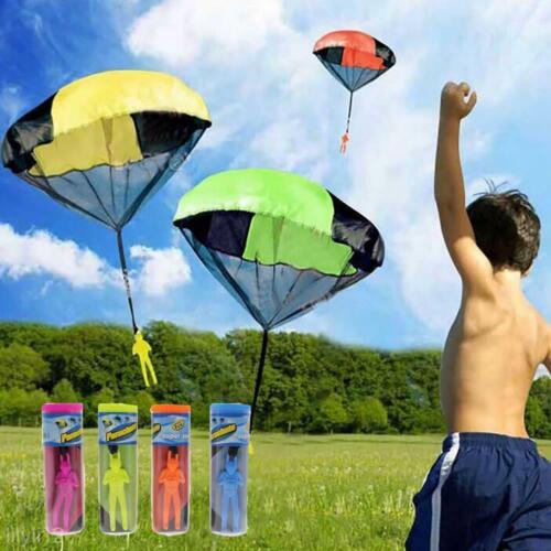3pcs enfants parachute main lancer cerf-volant jouet jouer en plein air jeux