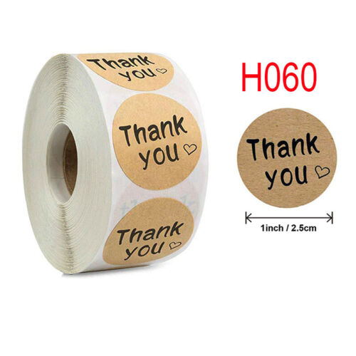 Smile Thank You Stickers Handmade Love 500* Round Labels Business Birthday Seal