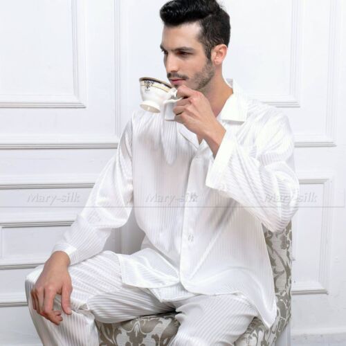Mens Silk Satin Long Pajamas Set pajamas for men Silk sleepwear__For Great Gift 