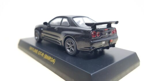 1/64 Kyosho NISSAN SKYLINE GT-R R34 BNR34 BLACK w/ grey wheels diecast car model