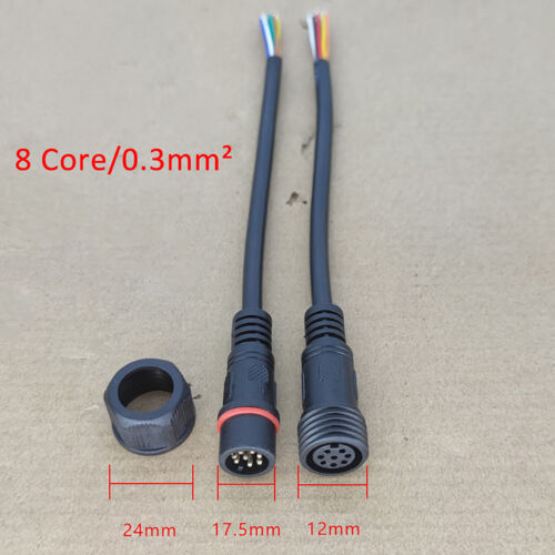 IP68 Waterproof Connector Plug Male Female Cable Power Socket Electrical Wire 