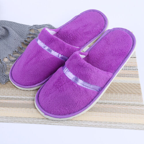 Mens Womens Warm Soft Indoor Slippers Houses Home Anti-slip Slip On Shoes Hotel