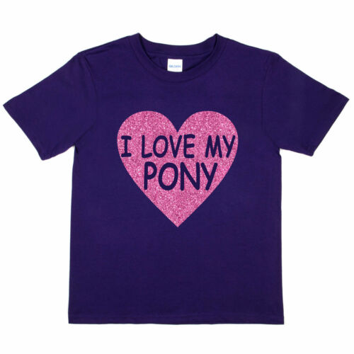 Amo a mi Pony Equitación ponis Niñas Cumpleaños Camiseta Niños graciosos