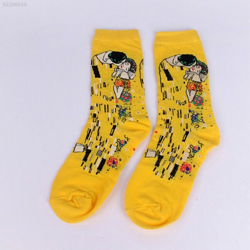 FBD3 D495 Fashion Retro Vintage Unisex Art Painting Funny Novelty Socks Stocking