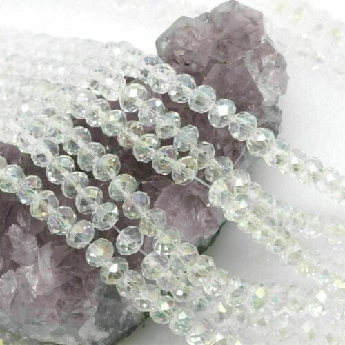 Wholesale 16 colors 6x8mm 65pc Crystal Faceted Roundel Loose Beads Gems  #12 
