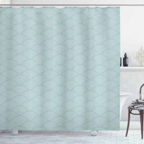 Details about  / Geometric Shower Curtain Half Circle Scales Print for Bathroom