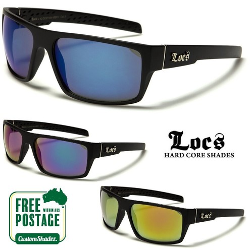 Mirrored Lens Mens Slim Wrap Around Frame Matte Finish Locs Sunglasses