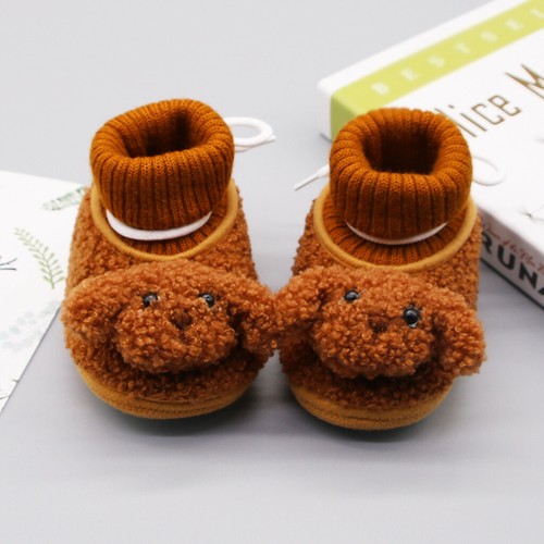Toddler Baby Kid Girl Cartoon Dog Crib Shoes Newborn Infant Winter Warm Booties