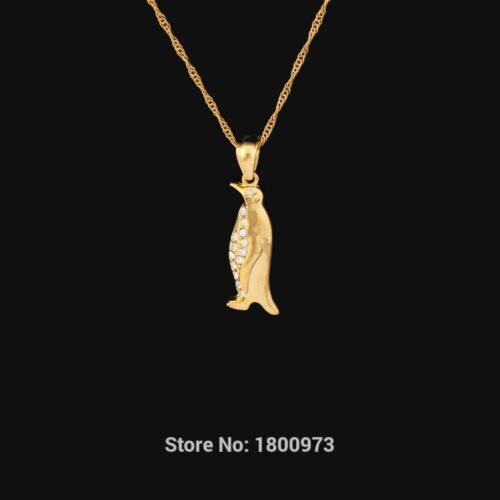 18K GOLD PLATED PENGUIN PENDANT NECKLACE GIFT BAG INCLUDED