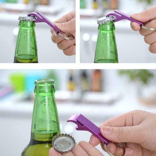 1pcs Random Beer Bottle Can Opener Beverage Keychain Ring Pocket Bar Claw V3K7