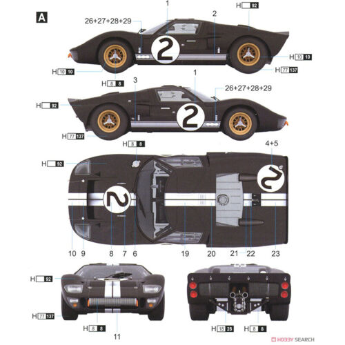 Trumpeter/ Magnifer 1/12 00019 FORD GT40 US sports Car 24 Hour endurance racing 