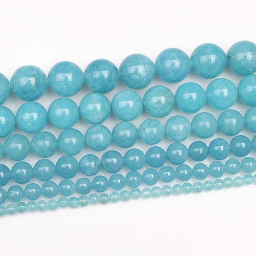 4 mm ~ 8 mm volet 15/" Natural Aquamarine Jade Pierre Gemme Perles Rondes Making