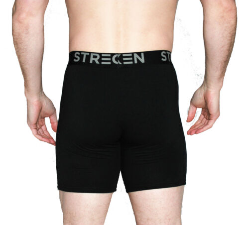 STRECKEN Men Boxer Briefs Soft Stretchy Cotton Value 6 Pairs Pack Black or color 