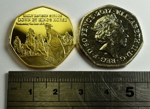 Pair of SUFFRAGETTE EMILY DAVISON KILLED 1913 NEWSPAPER Collectors Tokens//Medals