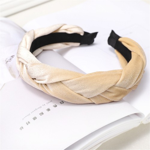 Women Soft Headband Alice Band Top Knot Fashion plain Headband Twist Hairband