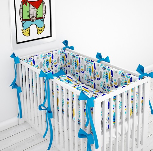 Bettumrandung Nestchen Kopfschutz Kantenschutz 360° für Babybett 60x120 ELFIQUE
