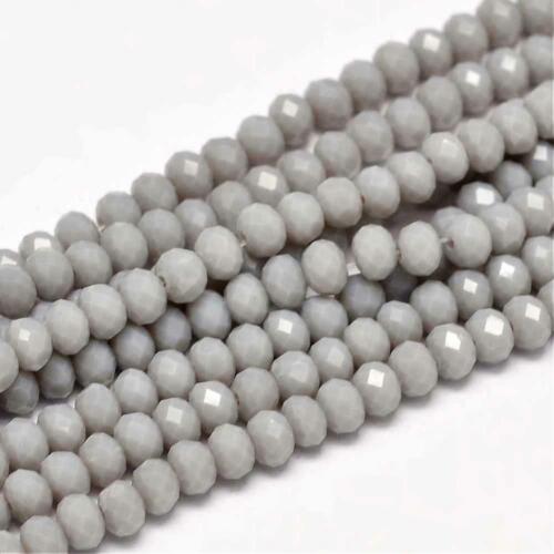 4x3mm vidrio esmerilado perlas 130-140st fädelloch 1mm gris 