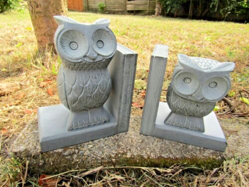 Hand Made Carved Gorara Stone Owl Owlet Book Ends Bookends Holder Display Stand 