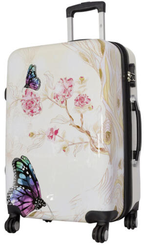Coque rigide valise Voyage Trolley 4 Roulettes dehnfalte Motif Asia Butterfly Taille L
