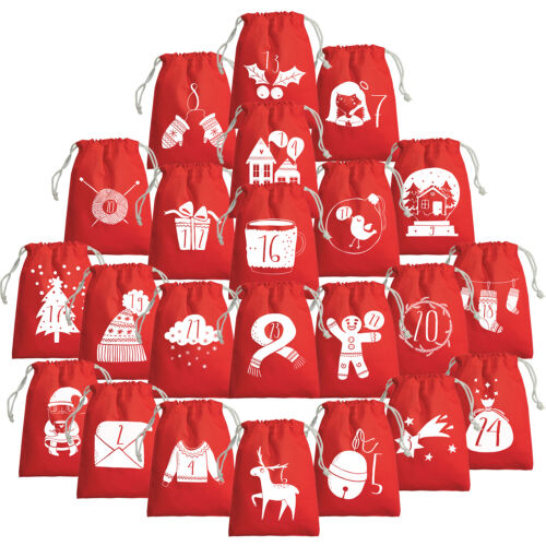 DIY Adventskalender zum selbst befüllen Baumwollsäckchen Weihnachtskalender