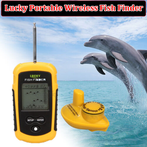 Portable 100m Wireless Fish Finder Fishing Alarm 40M/130FT Sonar Depth 