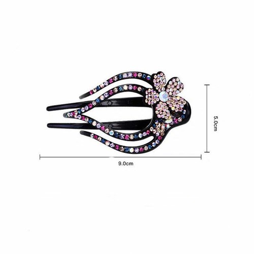 Flower Hair Clip Clamp Metal Alligator Claw Bling Crystal Rhinestone Jewelry