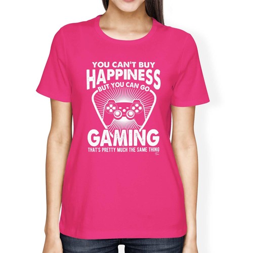 1Tee Womens Loose Fit You Can/'t Buy Happiness But You Can Go Gaming T-Shirt