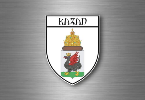 Sticker decal souvenir car coat of arms shield city flag kazan russia
