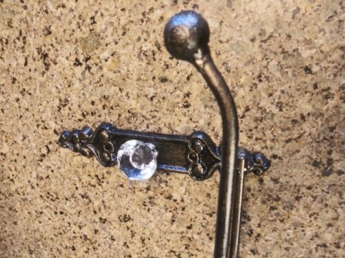 Toilet Paper Holder with crystal look vintage style doorknob Hand Painted NEW 