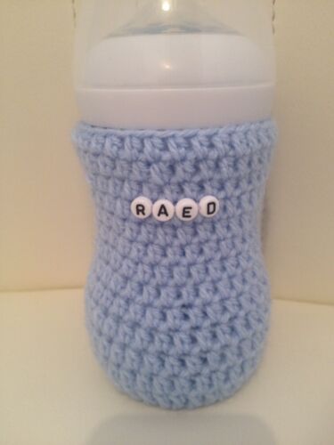 crochet PERSONALISED baby bottle cover tommee tippee  Nuk MAM