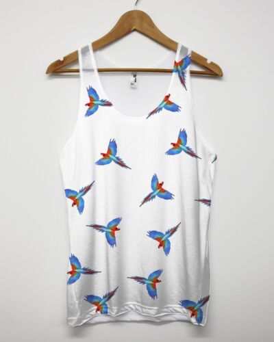 Parrot Vest All Over Print Tank Bird Tropical Summer Holiday Men Women 