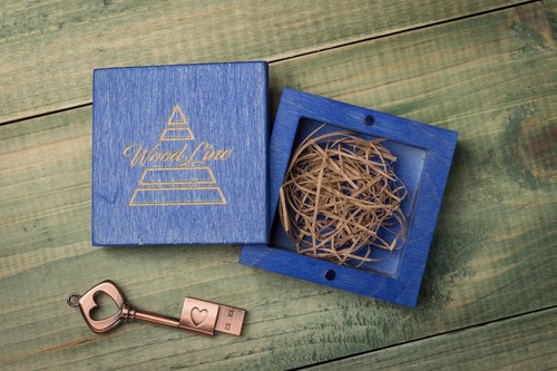 Handmade Mariage Bois Photo Boîte pour clé USB Pour Mariage