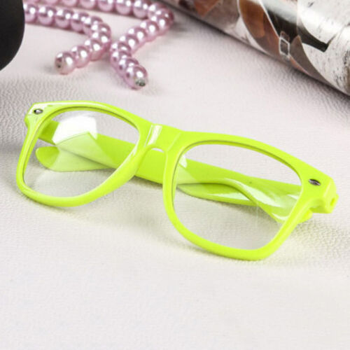 Lunettes de Soleil Verres Monture Clear Len Geek Nerd Glasses Miroir 16 Couleurs