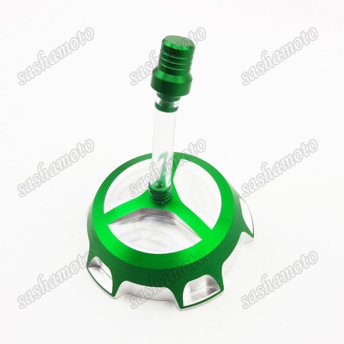 Pit Dirt Bike Green CNC Gas Fuel Tank Cap For KX65 KX85 KX100 KLX110 KX125 KX250