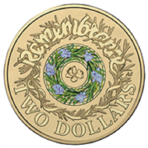2017 ANZAC Australian Two Dollar $2 coin circulated Remembrance Rosemary