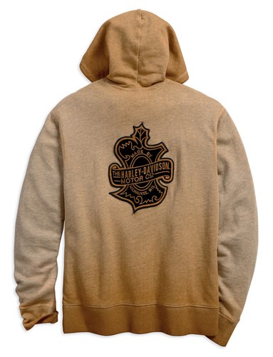 Harley-Davidson Men/'s Oak Leaf Slim Fit Zippered Hoodie Orange Rust 99005-18VM